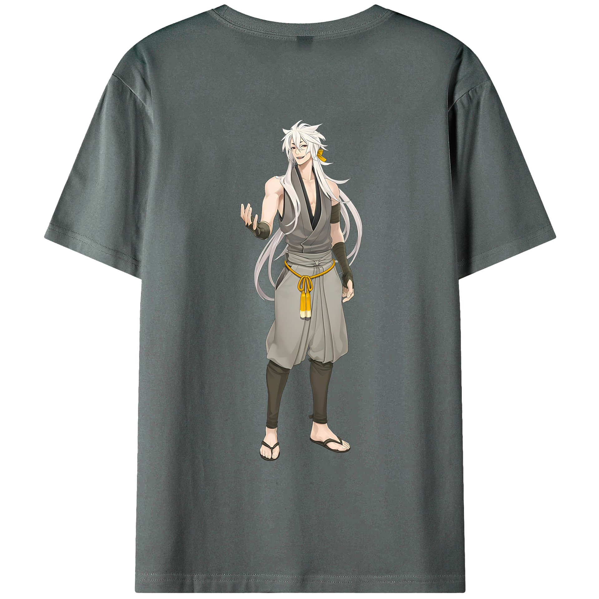 （画像用） 刀剣乱舞 Touken Ranbu 綿100％ メンズ半袖Tシャツ（バックプリント） 通気性